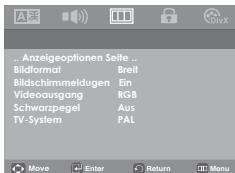 SAMSUNG DVD-P181 - Anzeigeoptionen einstellen - 1