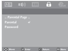 SAMSUNG DVD-P181 - Setting Up the Rating Level - 1