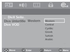 SAMSUNG DVD-P181 - DivX-Untertitel-Sprache wahlen - 1
