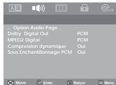 SAMSUNG DVD-P181 - Configuration des options audio - 1