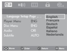 SAMSUNG DVD-P181 - Using the Player Menu Language - 1