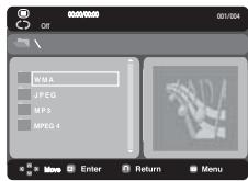 SAMSUNG DVD-P181 - Clips Menu for MP3/WMA/JPEG/CD Audio/MPEG4 - 1