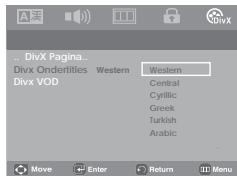 SAMSUNG DVD-P181 - Taalkeuze voor ondertiteling voor DivX - 1