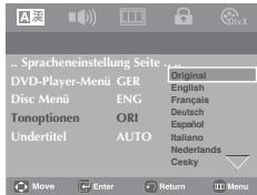 SAMSUNG DVD-P181 - Wiedergabesprache einstellen - 1