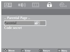 SAMSUNG DVD-P181 - Configuration du niveau d'évaluation - 3