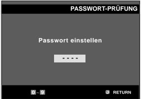 PASSWORT-PRÜFUNG Passwort einstellen ----. 0 - 1 RETURN