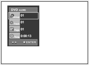 DVD AUDIO 01 01 01 0:00:13 ENTER