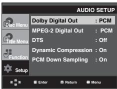 SAMSUNG DVD-P360 - Setting Up the Audio Options - 2
