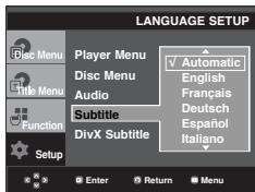 SAMSUNG DVD-P360 - Using the Subtitle Language - 1