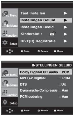SAMSUNG DVD-P360 - De geluidopties instellen - 1