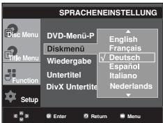 SAMSUNG DVD-P360 - Sprache für das Disc Menu (Disc-MENU) wahren - 1