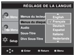 SAMSUNG DVD-P370 - Utilisation de la langue du menu disque - 1