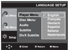 SAMSUNG DVD-P370 - Using the Player Menu Language - 1