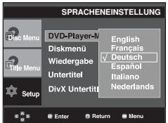 SAMSUNG DVD-P370 - Sprache für das Player-Menu wahlen - 1