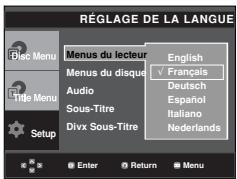 SAMSUNG DVD-P370 - Utilisation de la langue du menu lecteur - 1