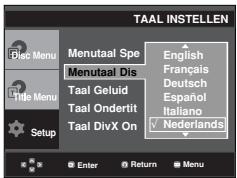 SAMSUNG DVD-P370 - De taal van het Disc Menu (diskmenu) instellen - 1