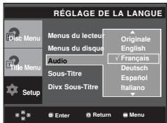 SAMSUNG DVD-P370 - Utilisation de la langue audio - 1