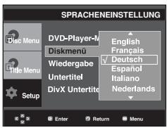 SAMSUNG DVD-P370 - Sprache für das Disc Menu (Disc-MENU) wahren - 1