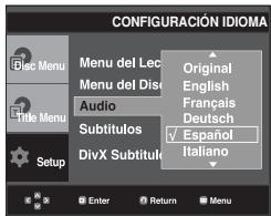 SAMSUNG DVD-P375 - Utilización del idioma del audio - 1
