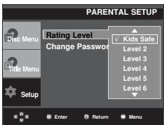 SAMSUNG DVD-P375 - Setting Up the Rating Level - 5