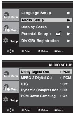 SAMSUNG DVD-P375 - Setting Up the Audio Options - 1