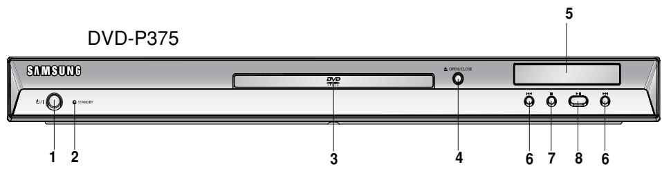 SAMSUNG DVD-P375 - Controles del panel frontal - 1