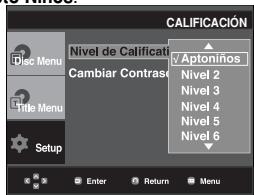 SAMSUNG DVD-P375 - Configuración del niveau de clasificacion - 5