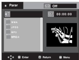 SAMSUNG DVD-P375 - Menu de secuencias para MP3/WMA/JPEG/MPEG4/CD Audio - 1