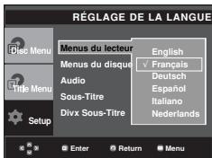 SAMSUNG DVD-P375 - Utilisation de la langue du menu lecteur - 1