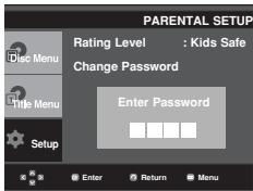 SAMSUNG DVD-P375 - Setting Up the Rating Level - 4