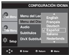 SAMSUNG DVD-P375 - Utilización del idioma del menu del disco - 1