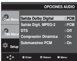 SAMSUNG DVD-P375 - Configuración de las options de audio - 2