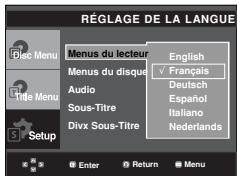 SAMSUNG DVD-P380 - Utilisation de la langue du Menu Lecteur - 1