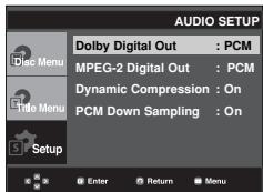 SAMSUNG DVD-P380 - Setting Up the Audio Options - 2