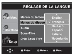 SAMSUNG DVD-P380 - Utilisation de la langue du Disc Menu (Menu Disque) - 1