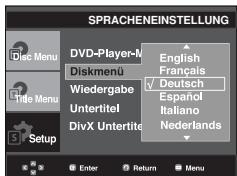 SAMSUNG DVD-P380 - Sprache für das Disc Menu (Disc-MENU) wahren - 1