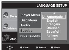 SAMSUNG DVD-P380 - Using the Subtitle Language - 1