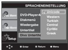SAMSUNG DVD-P380 - DivX-Untertitel-Sprache wahlen - 1