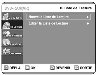 SAMSUNG DVD-R100E - Appuyez sur les touches ▲▼ pour selectionner “Liste Lecture”, puis appuyez sur la touche OK ou ▷. - 1