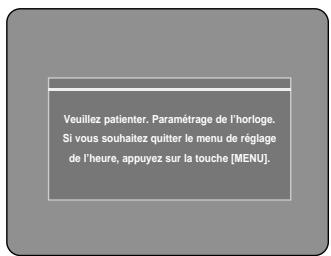SAMSUNG DVD-R100E - Attendez jusqu'à ce que la date et l'heure actuelles s'affichent automatiquement. Si vous souhaitez quitter le Paramétrage automatique de l'horloge, appuyez sur la touche MENU. - 1