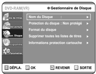 SAMSUNG DVD-R100E - Supprimer toutes les listes de titres - 5