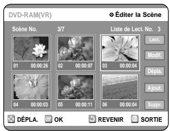 SAMSUNG DVD-R100E - Déplacer une scene (Changer une scene de position) - 1