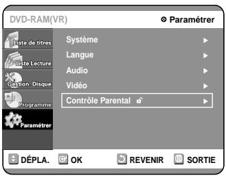 SAMSUNG DVD-R100E - Paramétrage du Contrôle parental - 2