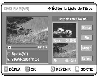 SAMSUNG DVD-R100E - Appuyez sur les touches ▲▼ pour selectionner “Supprimer”, puis appuyez sur la touche OK. - 1