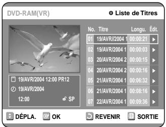 SAMSUNG DVD-R100E - Appuyez sur la touche TITLE LIST. - 1