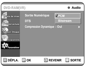 SAMSUNG DVD-R100E - Paramétrage des Options Audio - 2