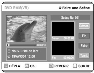 SAMSUNG DVD-R100E - Appuyez sur les touches ▲▼ pour selectionner “Nouvelle Liste de Lecture”, puis appuyez sur la touche OK ou ▷. L'écran Créer une scène s'affiche. - 1