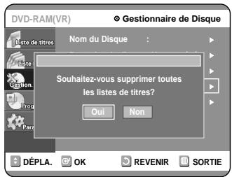 SAMSUNG DVD-R100E - Supprimer toutes les listes de titres - 7
