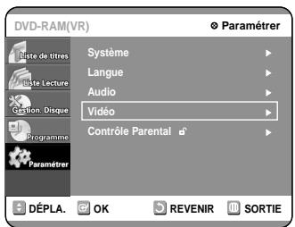 SAMSUNG DVD-R100E - Paramétrage des Options d'affichage (Védo) - 1
