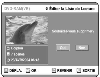 SAMSUNG DVD-R100E - Appuyez sur les touches ▲▼ pour selectionner l'entrée de la Liste de lecture que vous souhaitez éditer, puis appuyez sur la touche OK ou ▷. - 3